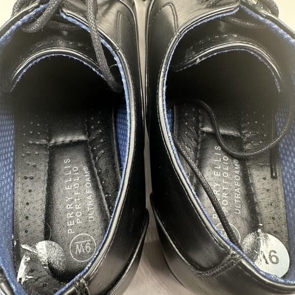 Perry Ellis Portfolio Nelson Shoes Mens Size 9W Black Nelson Oxford Dress main image 9